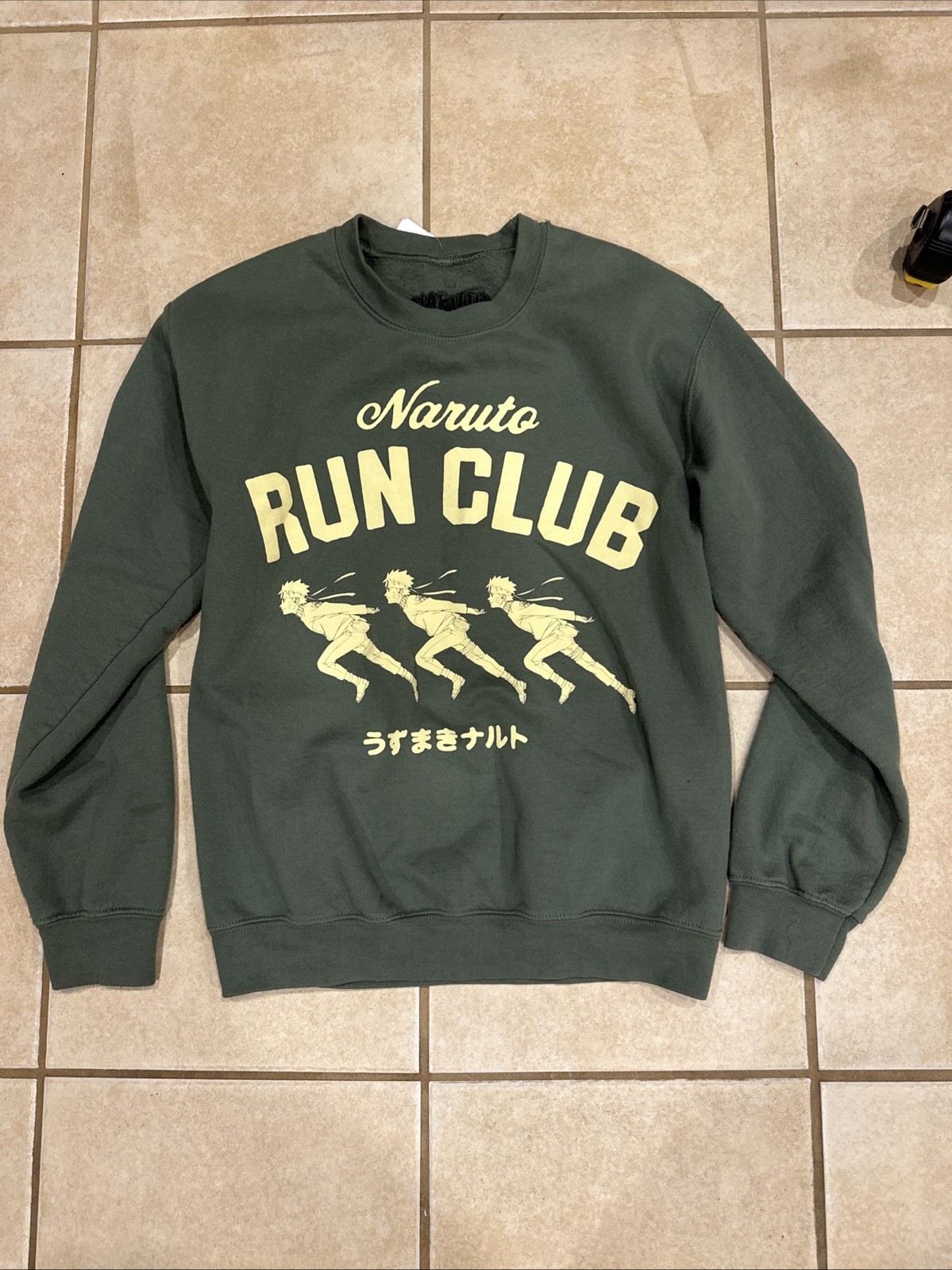 Green Naruto Run Club Creneck On Original Naruto Label Graphic Anime S