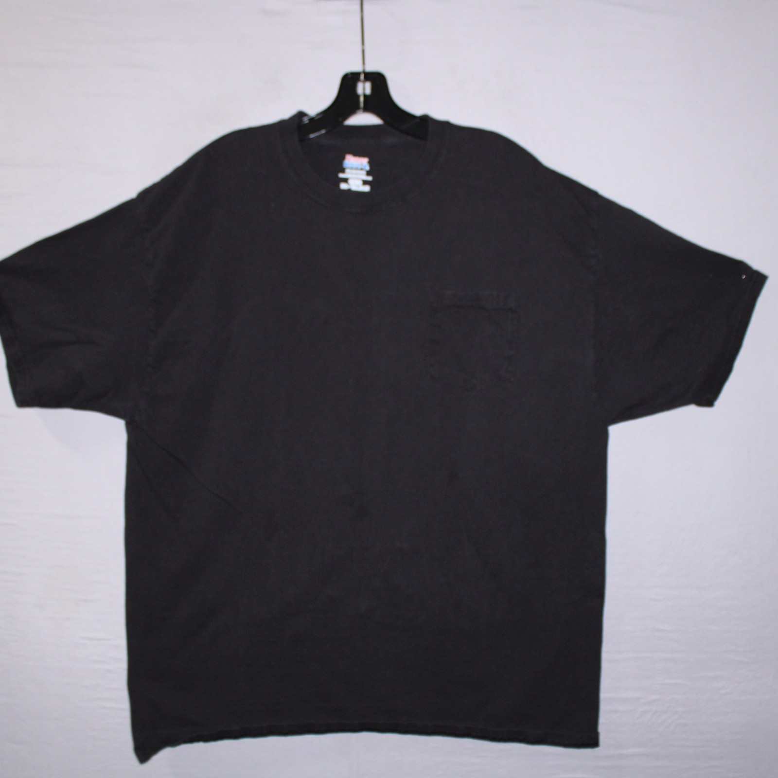 Hanes Mens Short Sleeve Beefy Plain Black Cotton Crew Neck Blank T-Shirt
