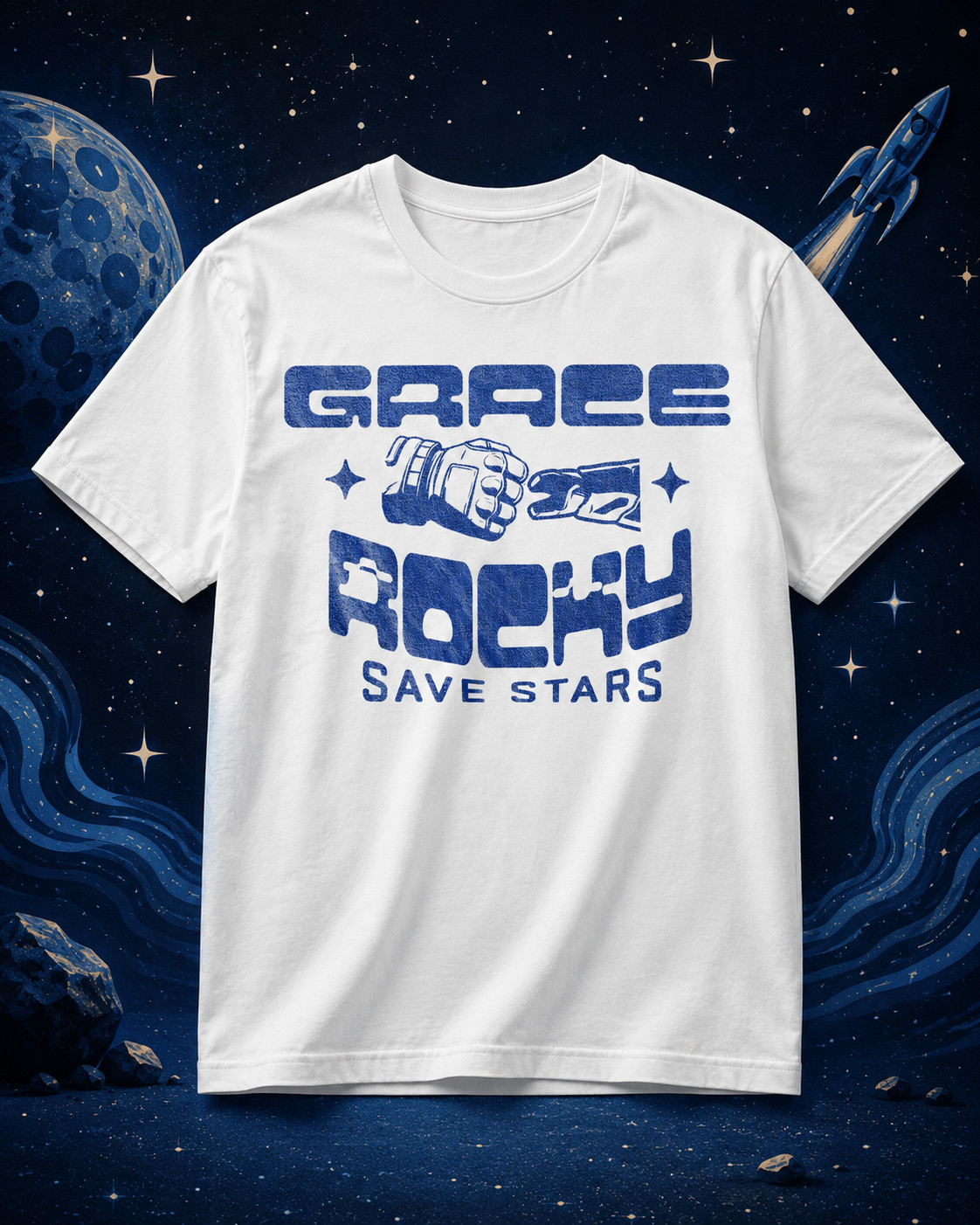 Grace Rocky Save Stars Shirt, Rocky Alien Friendship Sci-Fi Lover Gift Tee