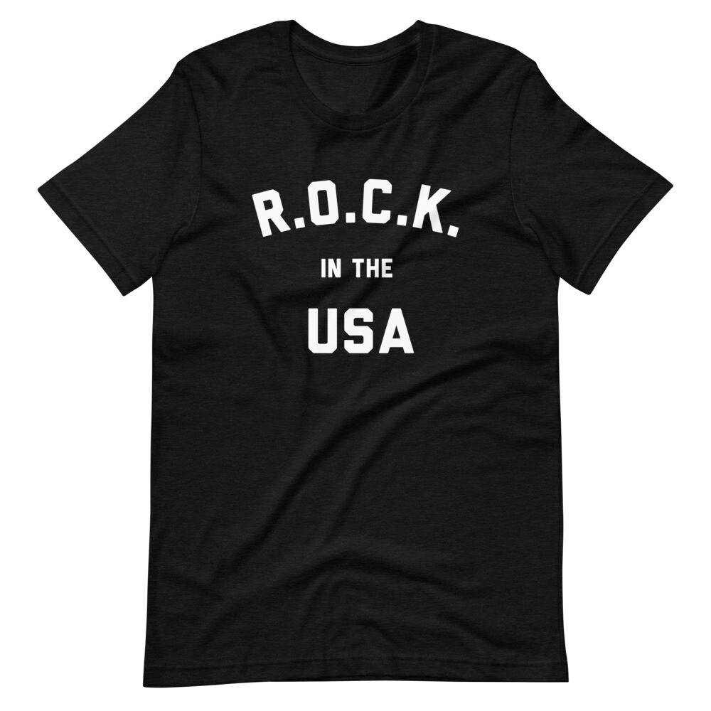 R.0.C.K In The USA T-Shirt, Classic Rock, John Cougar Mellencamp, Small Town,