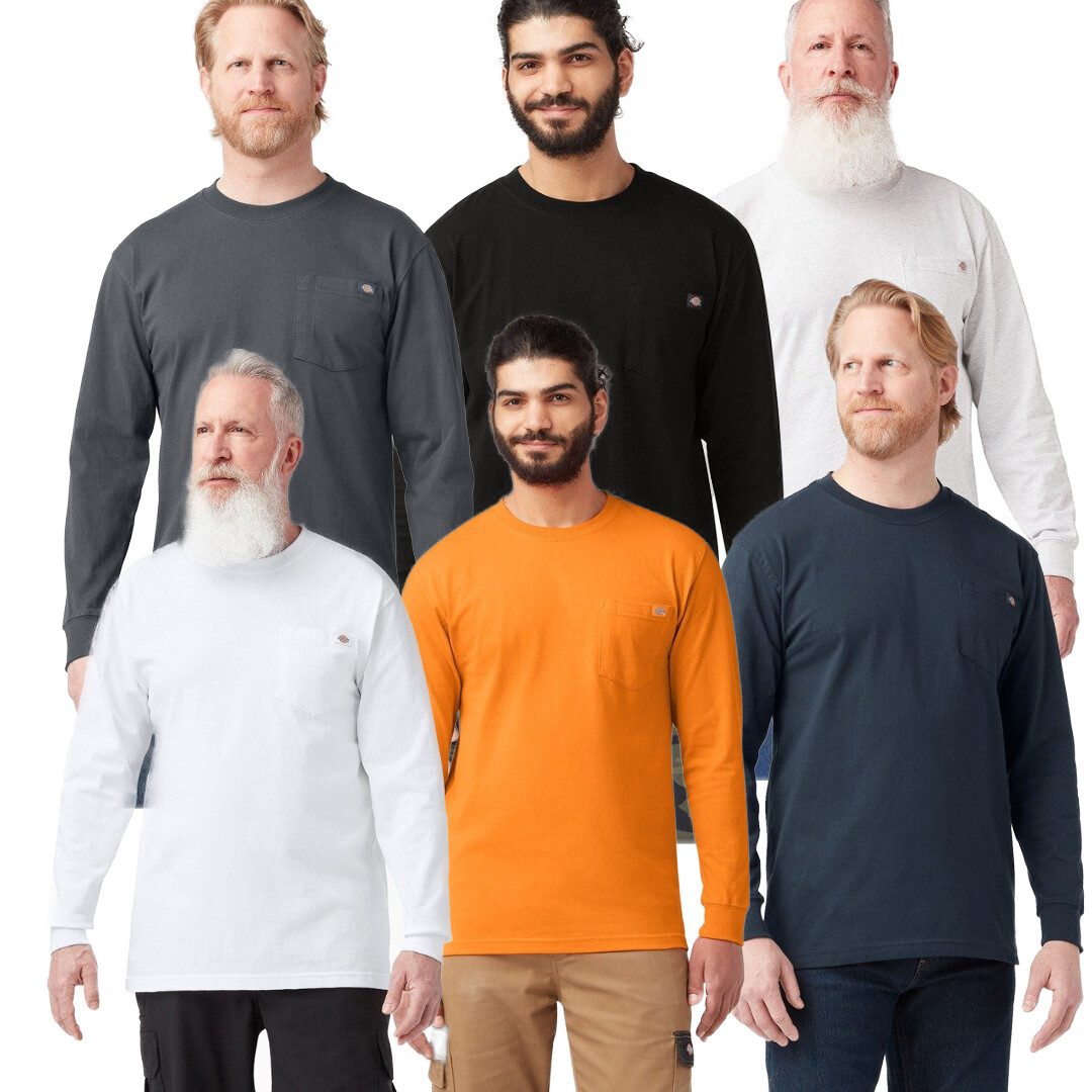 Dickies Men’s T-Shirt Long Sleeve Heavyweight Pocket Relaxed Fit T-Shirt