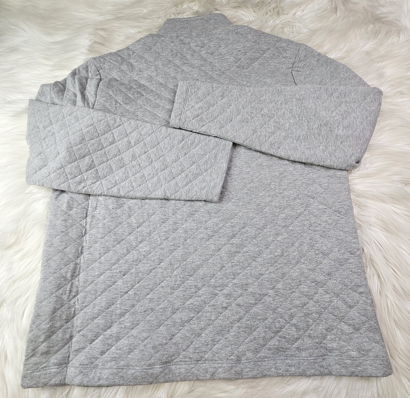 Perry Ellis Long Sleeve Henley Quilted Sweater in Gray Mens Size XL NWT