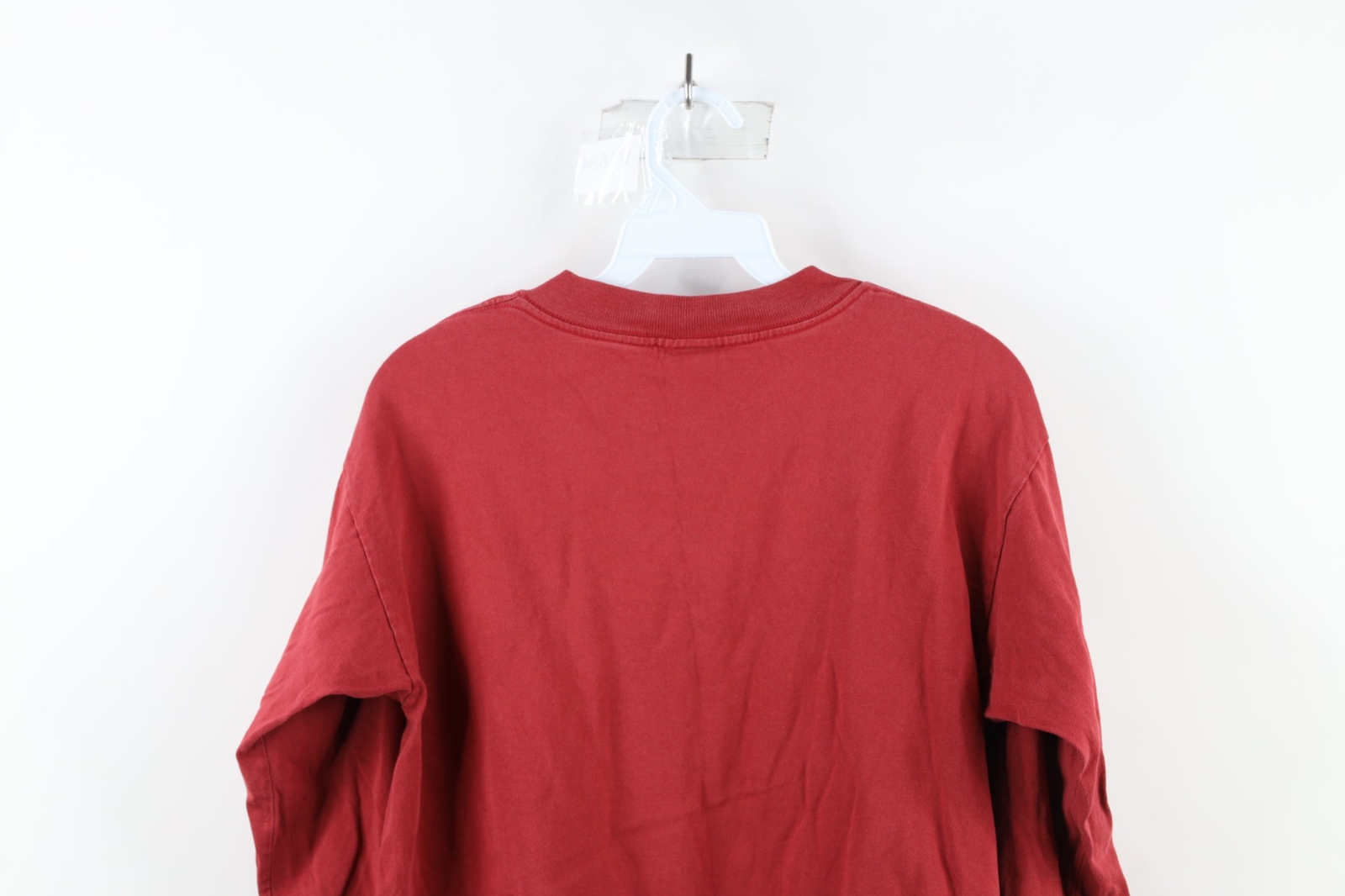 Vintage 90s Streetwear Mens Small Faded Chinese Dragon Long Sleeve T-Shirt Red