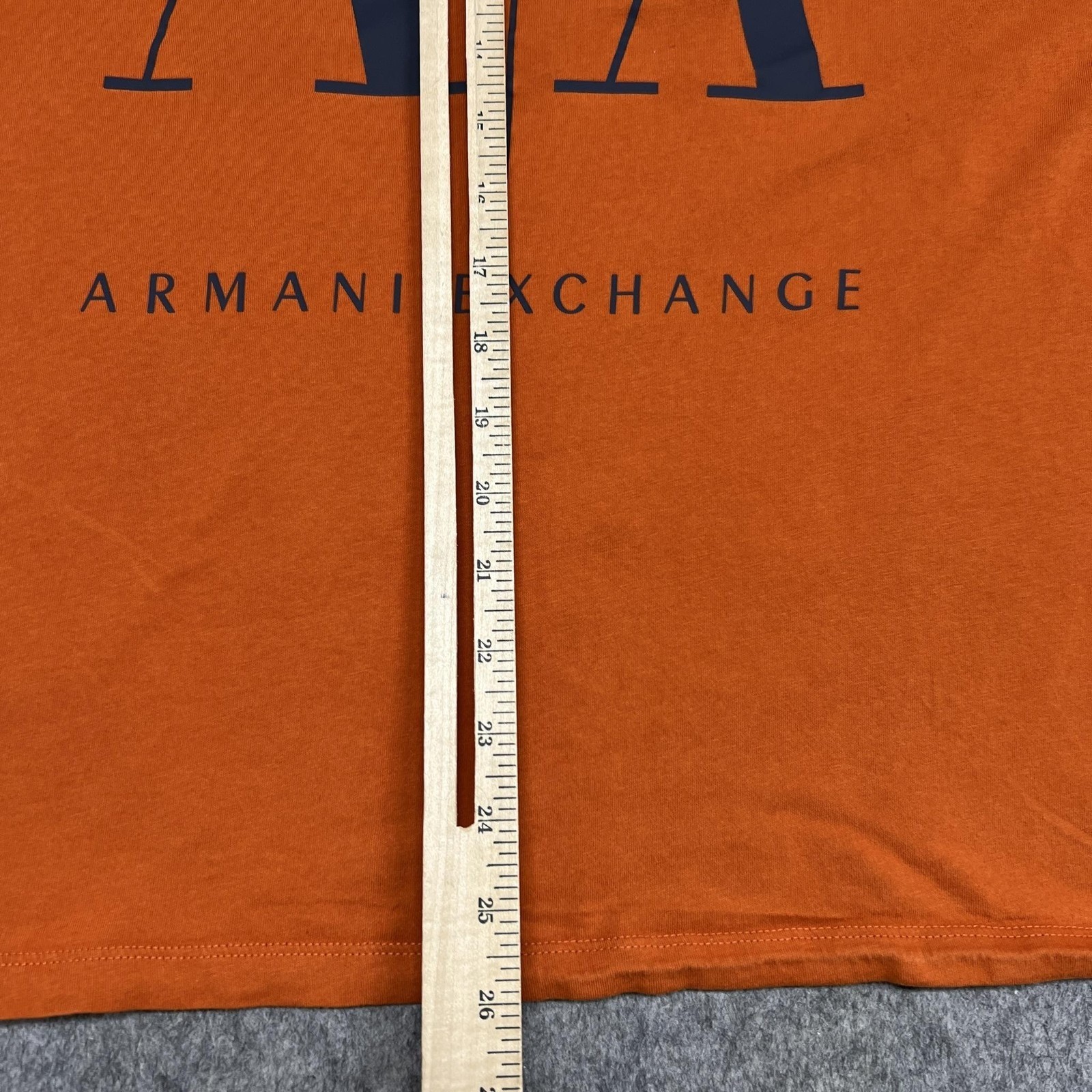 Armani Exchange Shirt Mens Medium Orange A/X Logo Graphic Cotton Tee Designer
