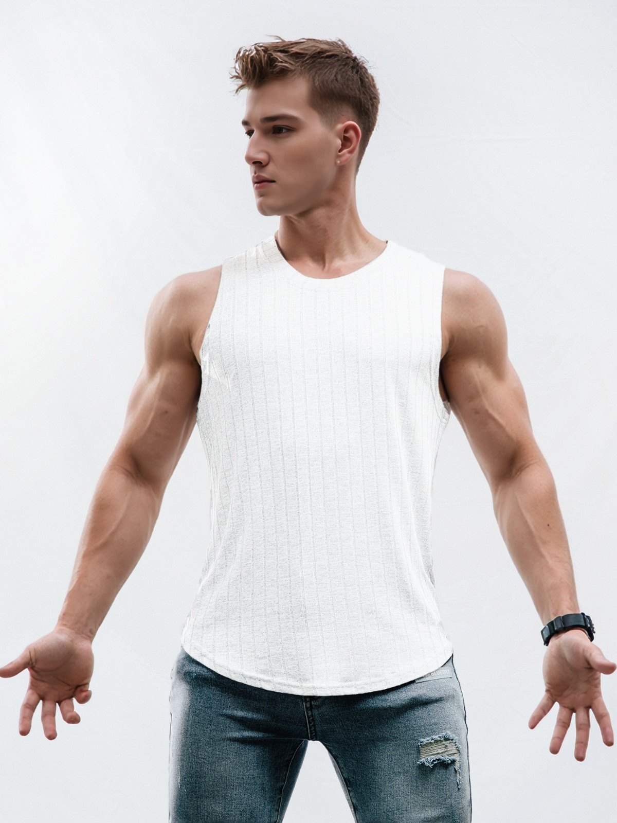 1-4 Pack Summer Gym Muscle Men’s Sleeveless T-Shirt Tank Top Solid Color lot