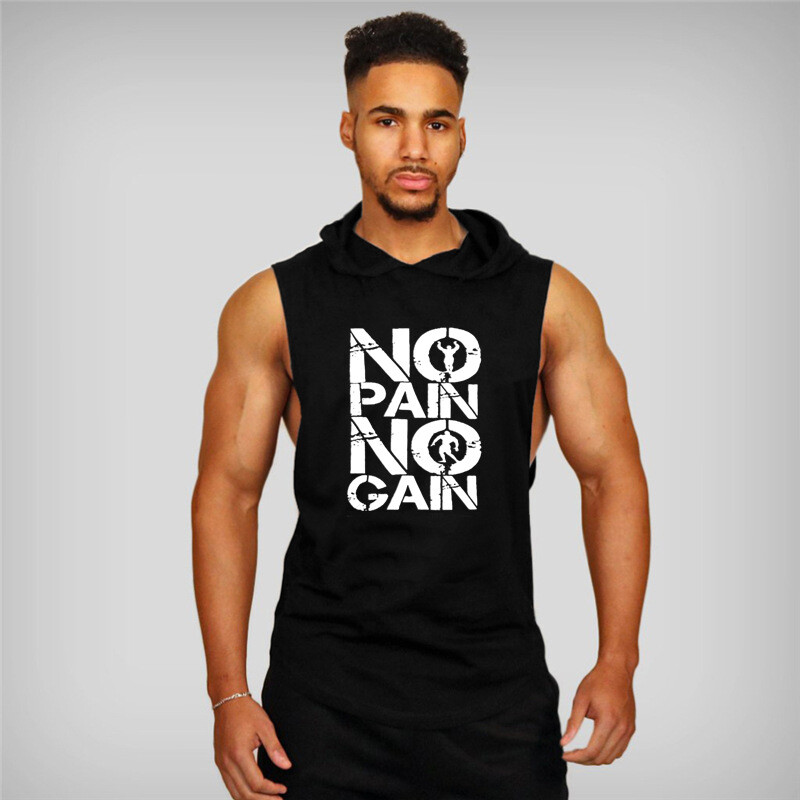 Gym singlets fitness- Men’s Tank Top for Workout – Stringer No Pain No Gain ,