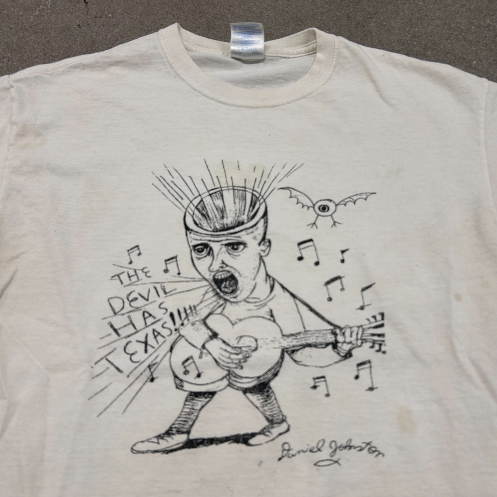 Vintage y2k Worn in Thrashed Daniel Johnston Band Tee T Shirt Grunge