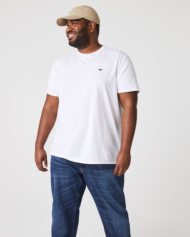 Lacoste Mens T-Shirt TH6709 White Cotton Pima Logo 4XL Size 9 Classic