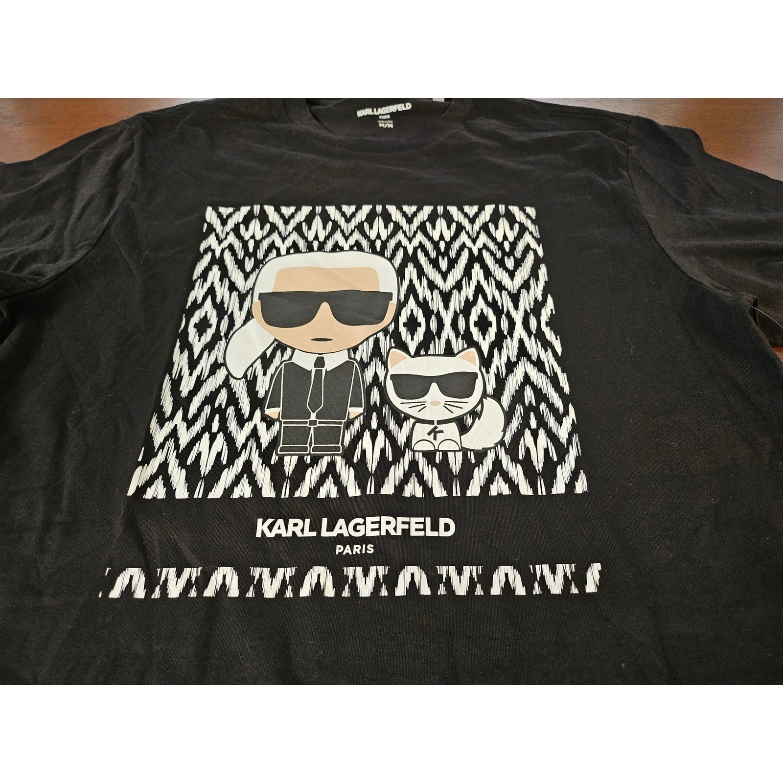 Karl Lagerfeld Paris Graphic T-Shirt Mens M Black New Choupette LM3G2126