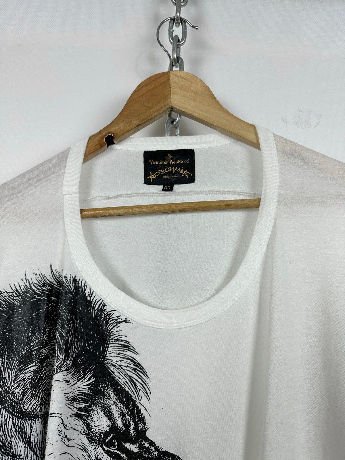 Vivienne Westwood Anglomania Graphic Lion Orb White T-Shirt Size OS