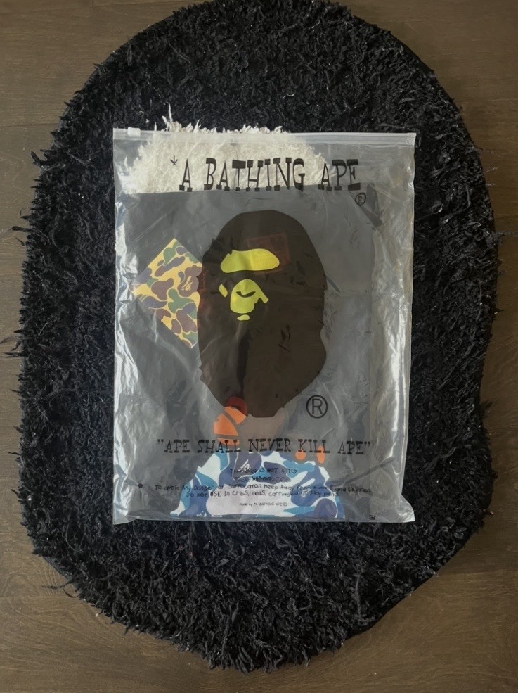 BAPE TEE BLACK & BLUE SIZE S