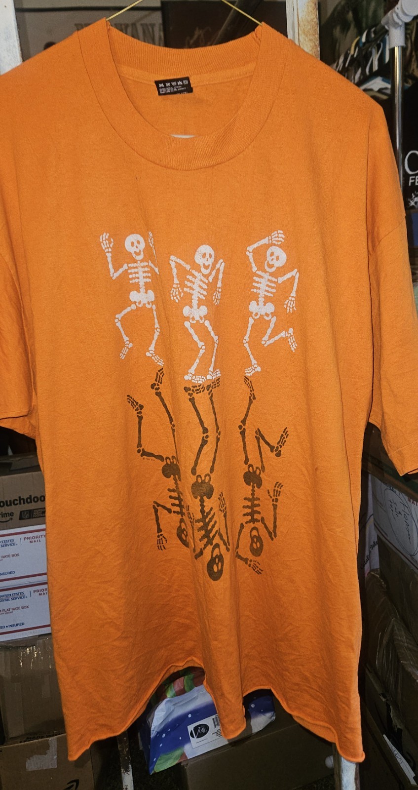 Vintage 80’s Halloween Shirt XL Dancing Skeletons Best Fruit Single Stitch Vtg