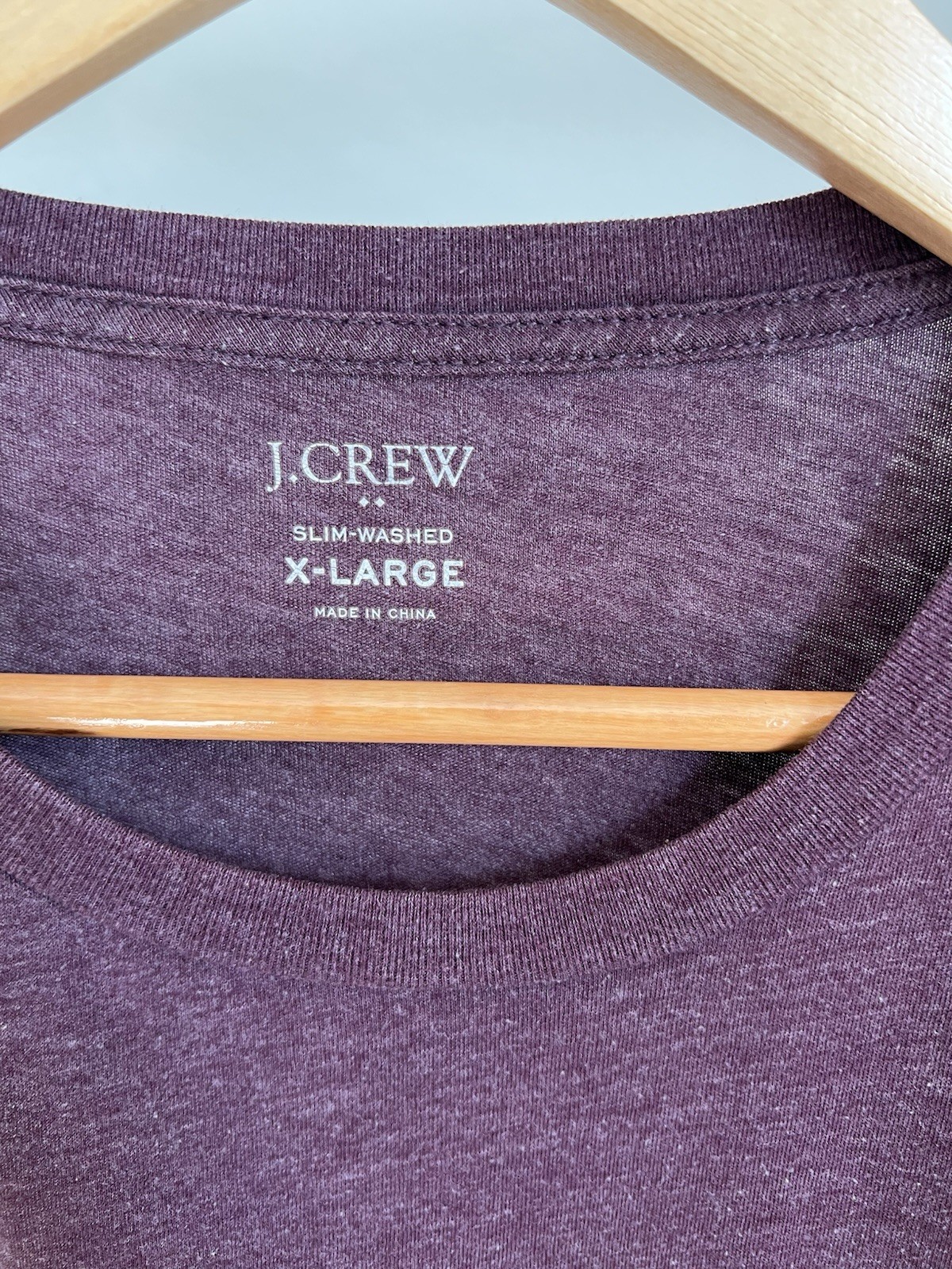 J.CREW Slim-Washed Men’s Slim Fit Purple Pocket Crew Neck T-Shirt XL