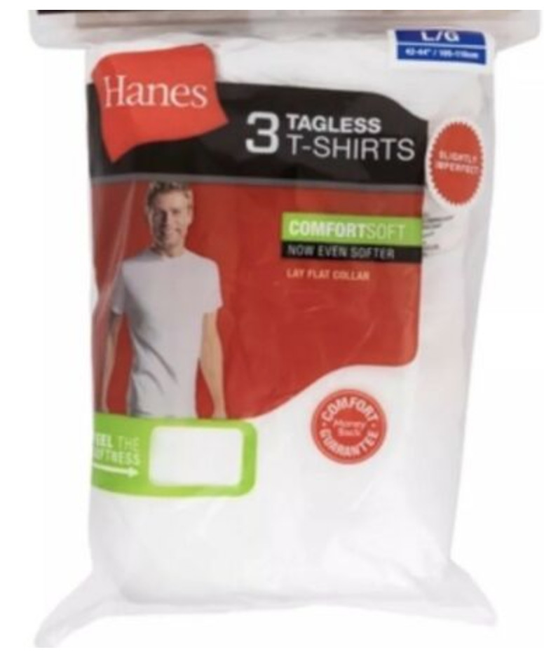 Hanes Mens White Tagless T-Shirts Crewneck 3Pk S-3XL Style 2135