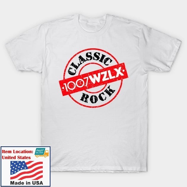 Defunct WZLX Radio Station Classic Rock Music T-shirt Unisex Adult Size S to 4XL