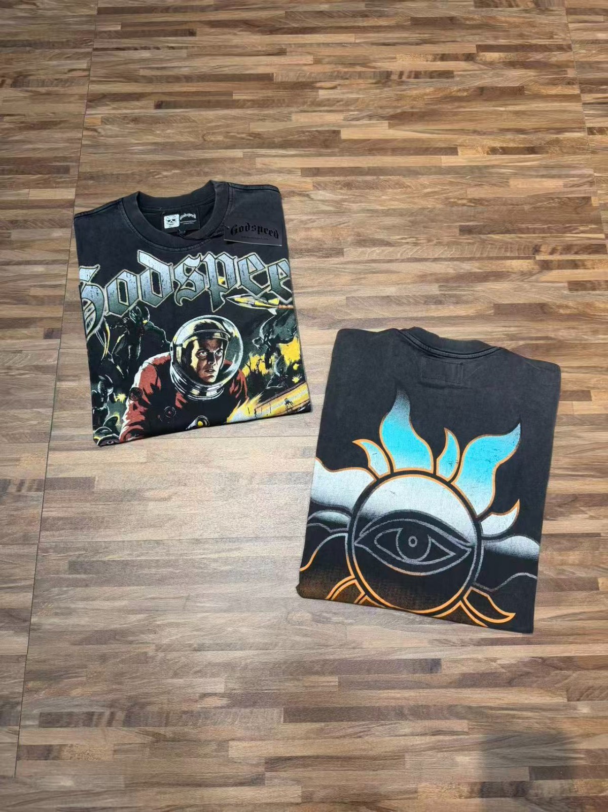 26/SS Mens Godspeed Alien character monster print Cotton Short sleeved T-shirt