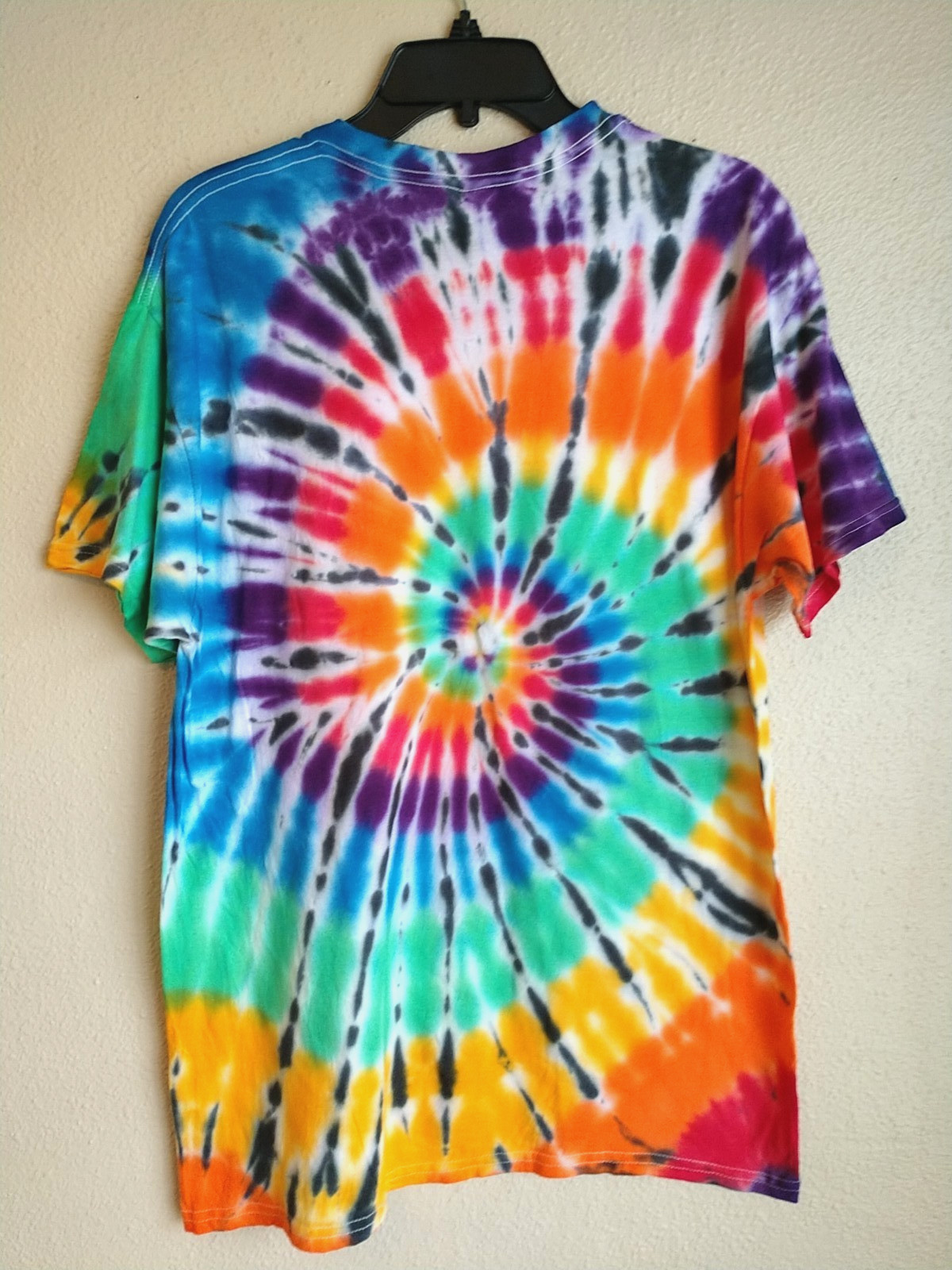 Handmade Spiral Tie Dye Shirt Unisex Men Women Sz L Hippie Cotton Gildan T098