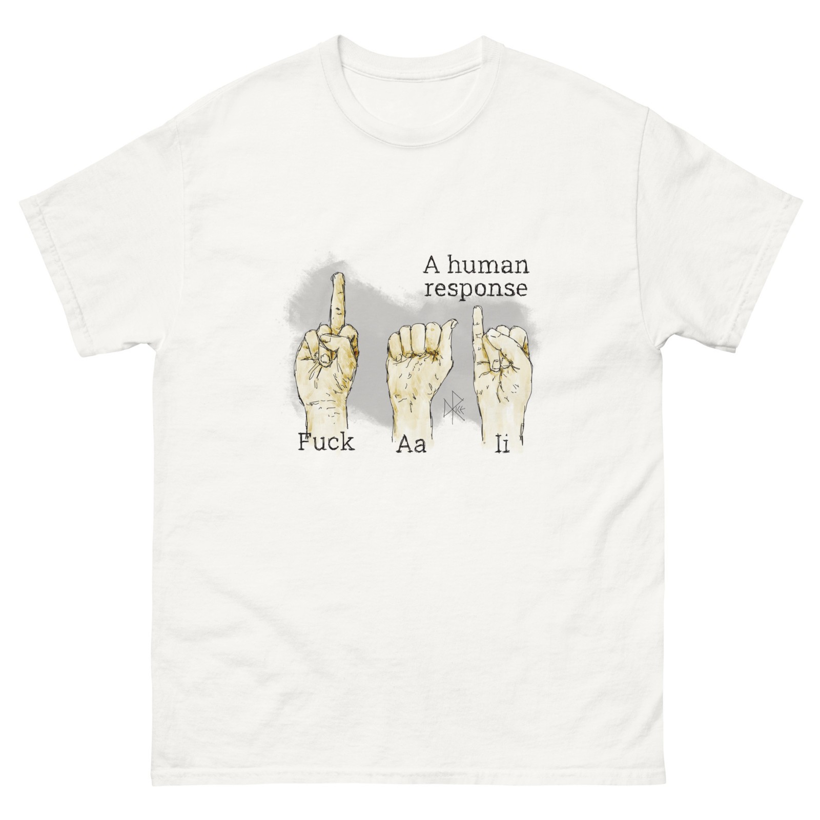 A Human Response – Classic T-shirt Graphic Tee Funny Cool Sketch Art