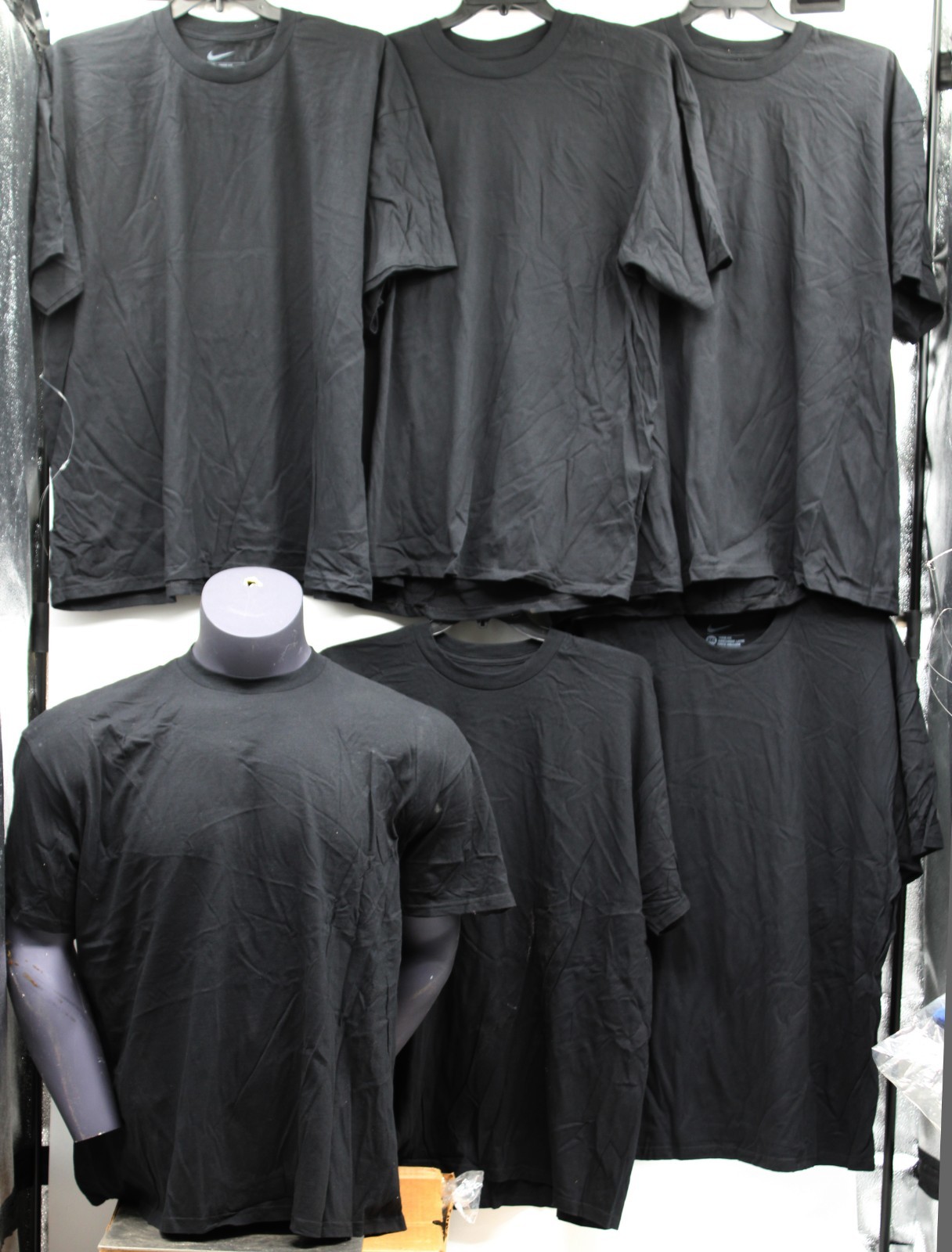 NIKE 100% HEAVY COTTON T-SHIRT 6 PACK SZ ADULT 2X-LARGE BLACK NEW FREE SHIPPING