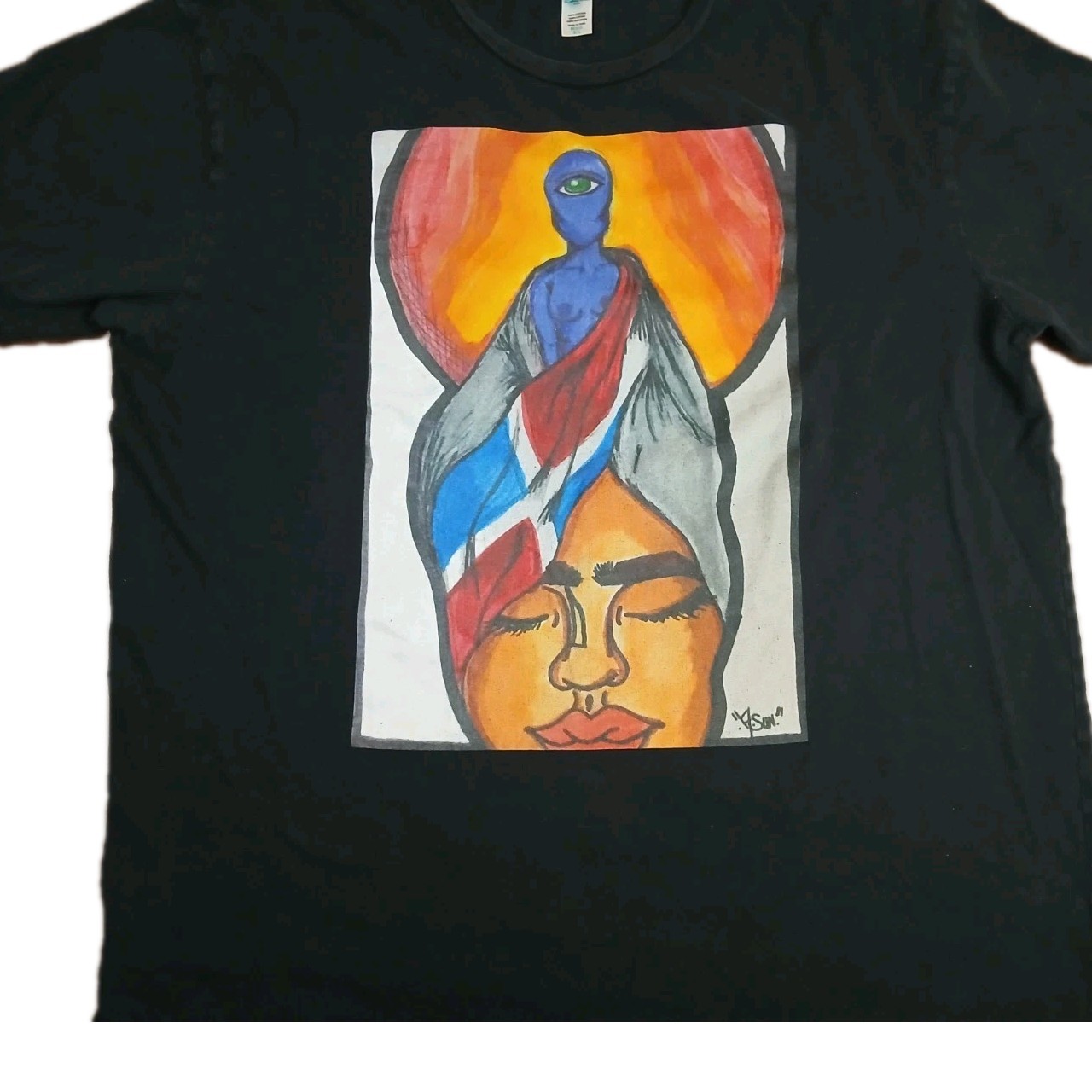 Dominican Republic T-Shirt Size XL Dominican Pride Flag Art Caribbean Shirt