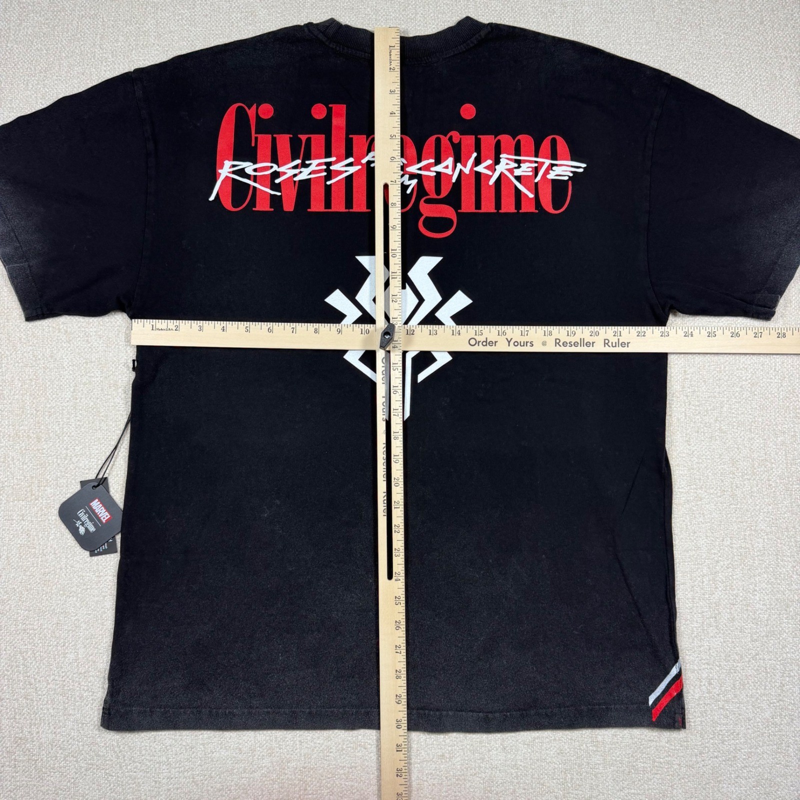 Civil Regime x Marvel Spiderman’s Wrath Oversized Tee Vintage Black Large L New