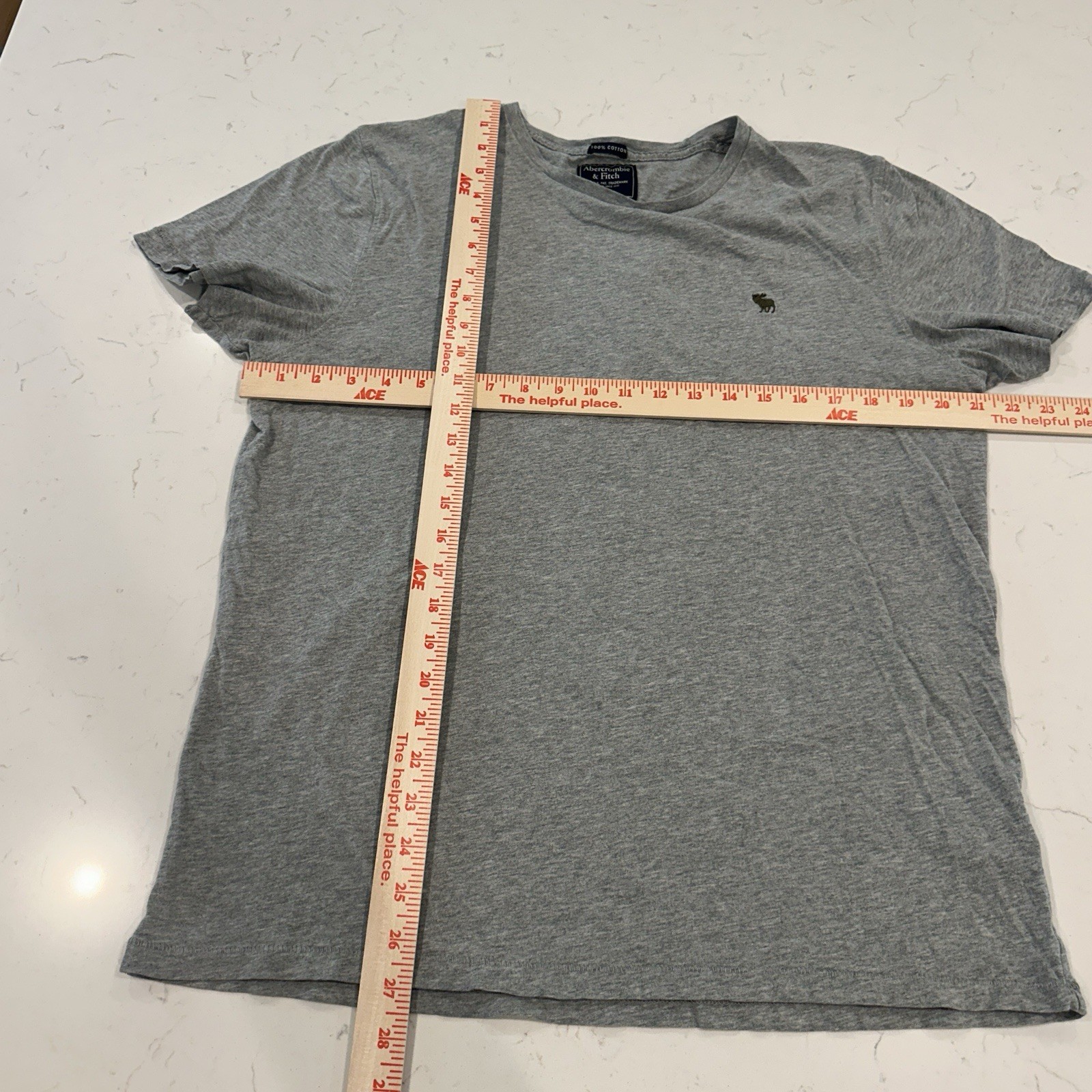 Vintage Y2K Abercrombie & Fitch Gray Moose Logo T Shirt Mens XL Crew Neck Green