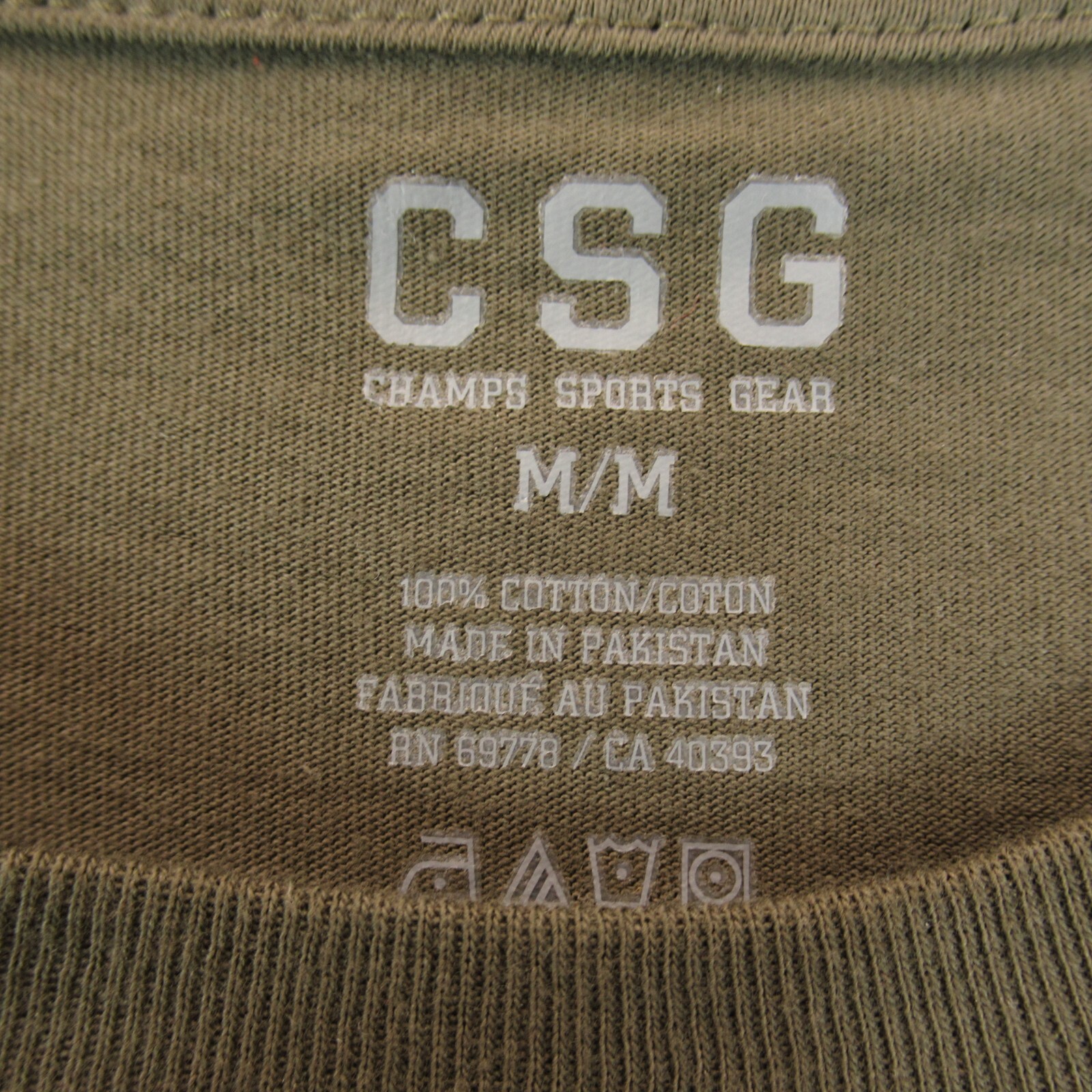 CSG Champs Sports Gear Men Shirt Medium Olive Green Short Sleeve Pleated Sleeves