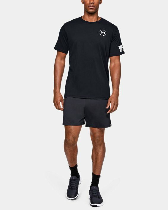 Under Armour UA Freedom Flag Logo Men’s T Shirt Tee Cotton Blend S M L XL XXL