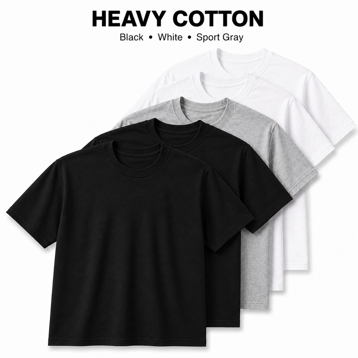 Gildan Heavy Cotton 5000 T-Shirt 3 & 5 Pack Men’s Blank Crew Neck Tee S-5XL