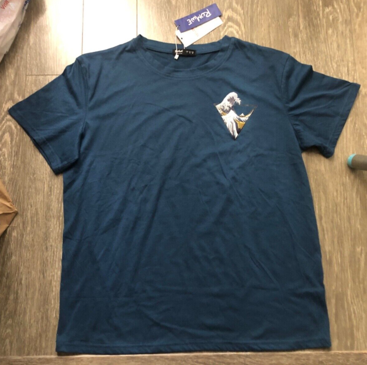 Romwe Shirt Adult Large Blue Graphic T Shirt NWT US40 EUR50