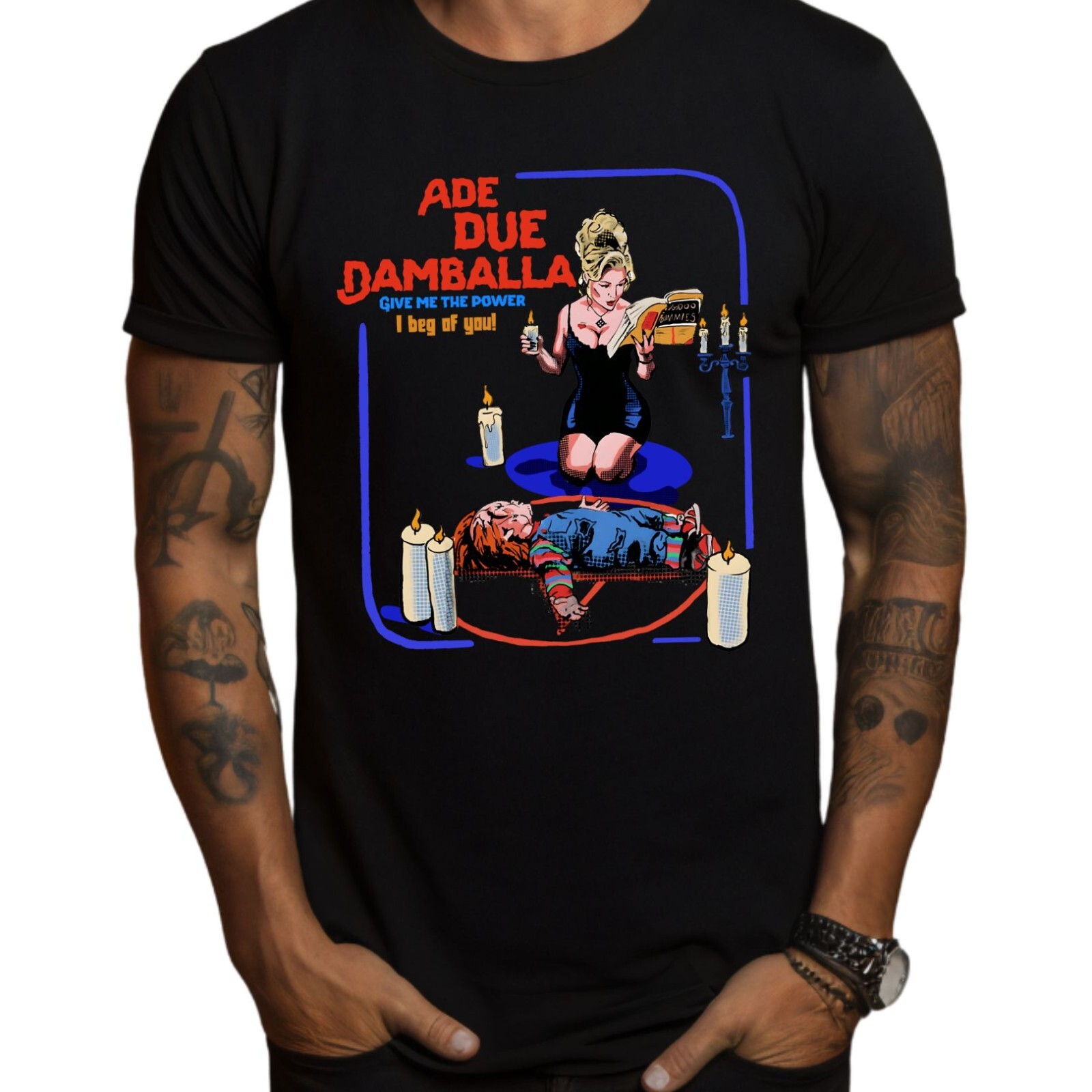 Bride of Chucky Ade Due Damballa Horror Movie T-Shirt Black S-3XL