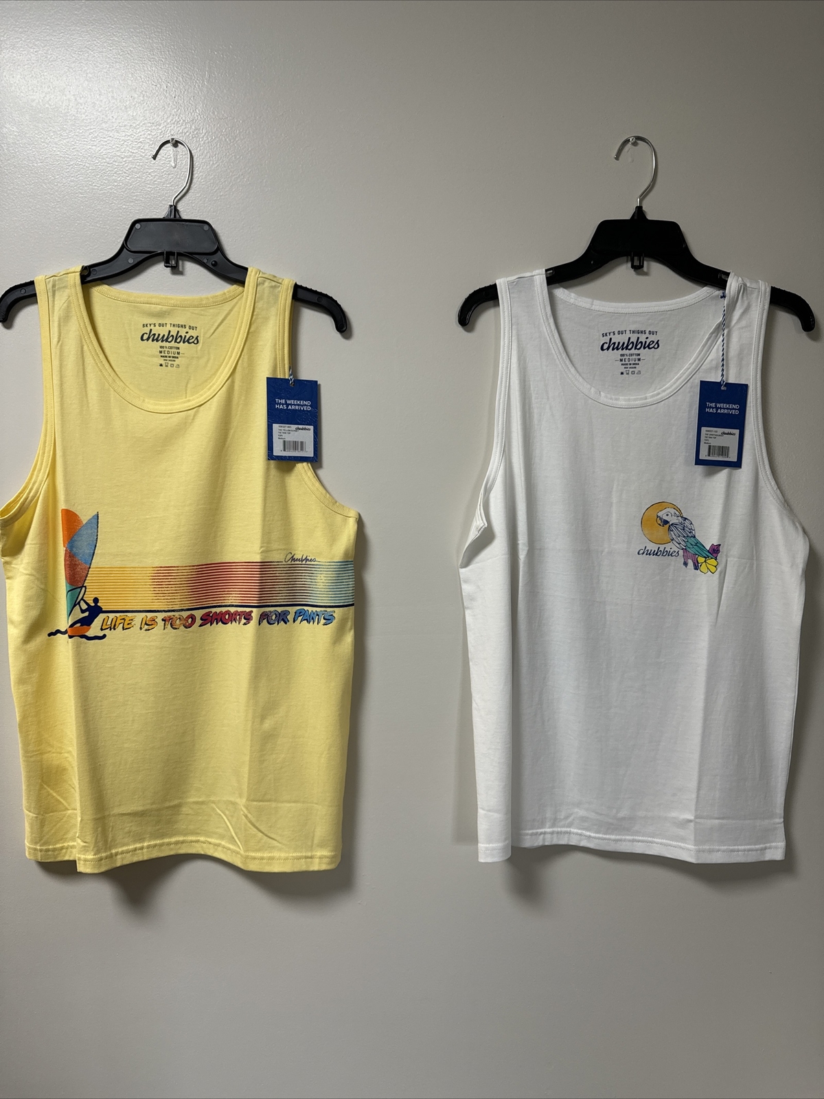 NWT Chubbies 2 Tank Tops Medium