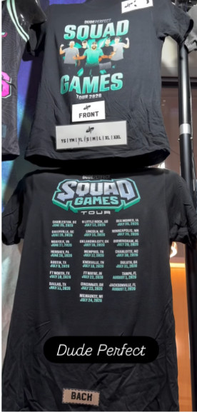 Dude Perfect Squad Games Tour 2026 T-Shirt Reprint