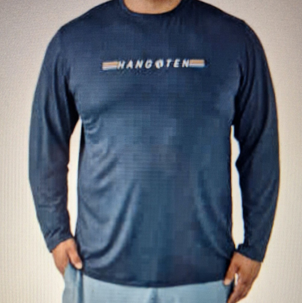 Hang Ten Men’s UPF 50+ Protection Quick Dry Sun Tee Shirt Blue Size XL New