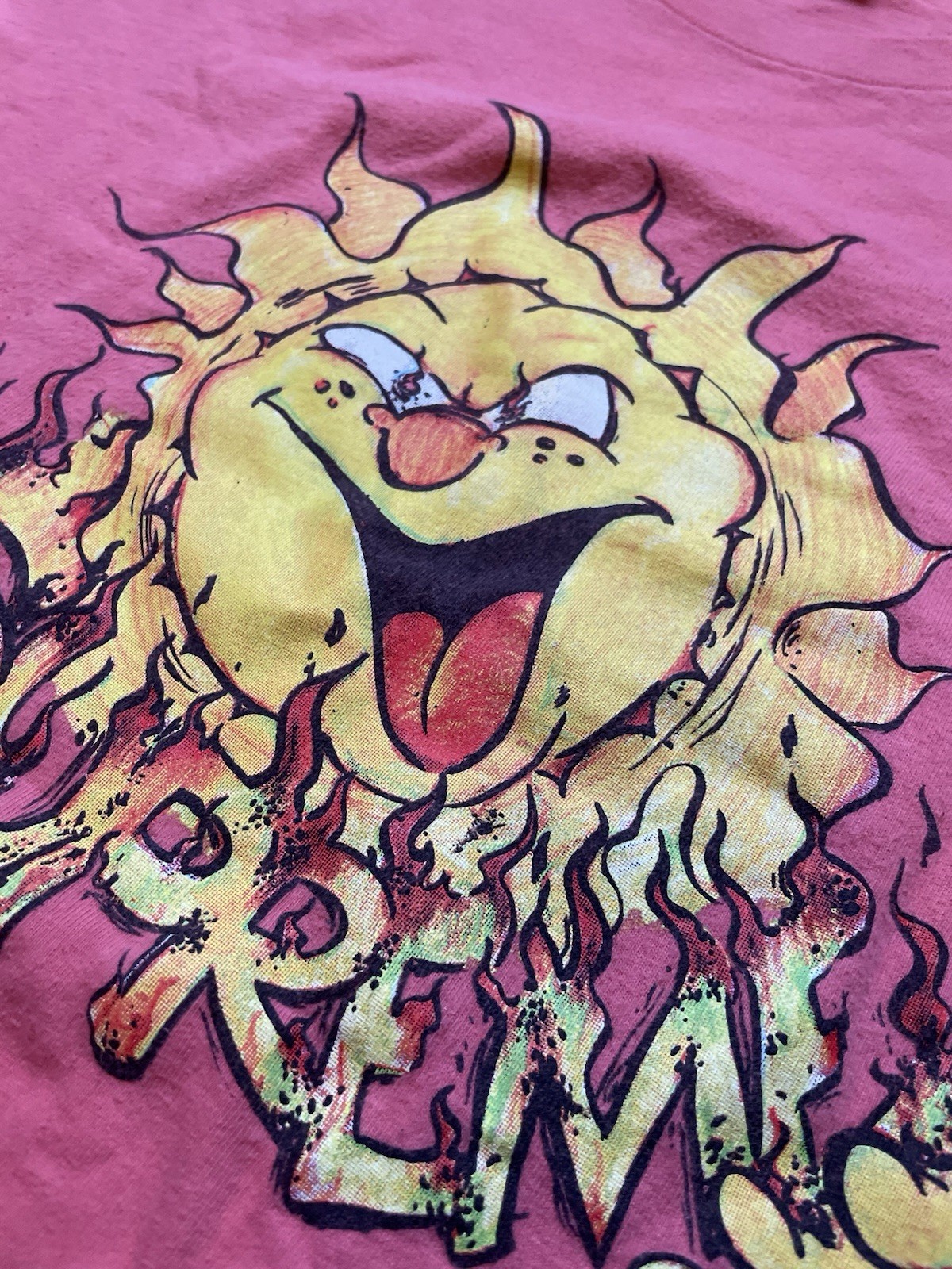 Supreme Sun Tee (M) Coral Graphic Shirt Made USA FW20 Streetwear Skater T Shirt