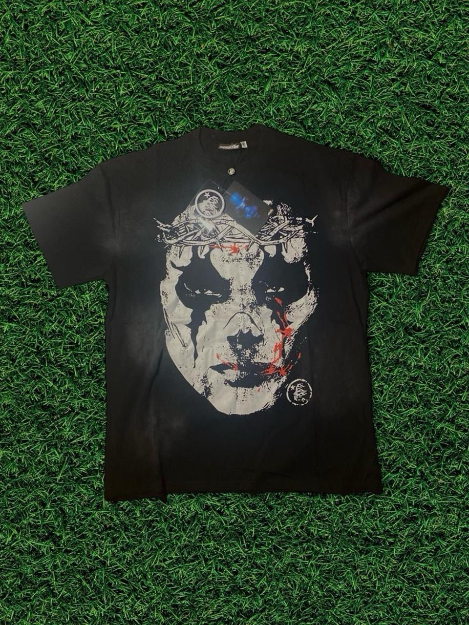 Hellstar Men’s Black Graphic Print Crew Neck Short Sleeve T-Shirt Logo