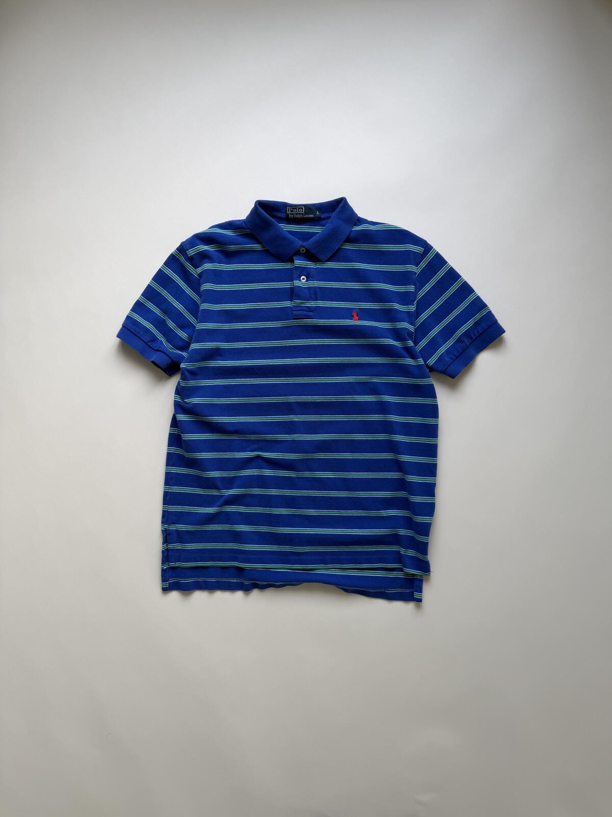 Vintage 90’s Polo Ralph Lauren Blue White Striped Polo shirt