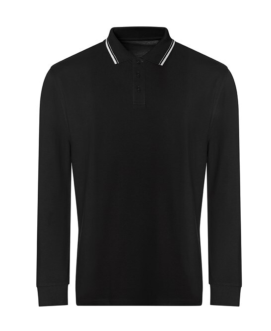 Personalised Custom Just Polos Awdis Long Sleeve Tipped 100 Polo Casual JP103