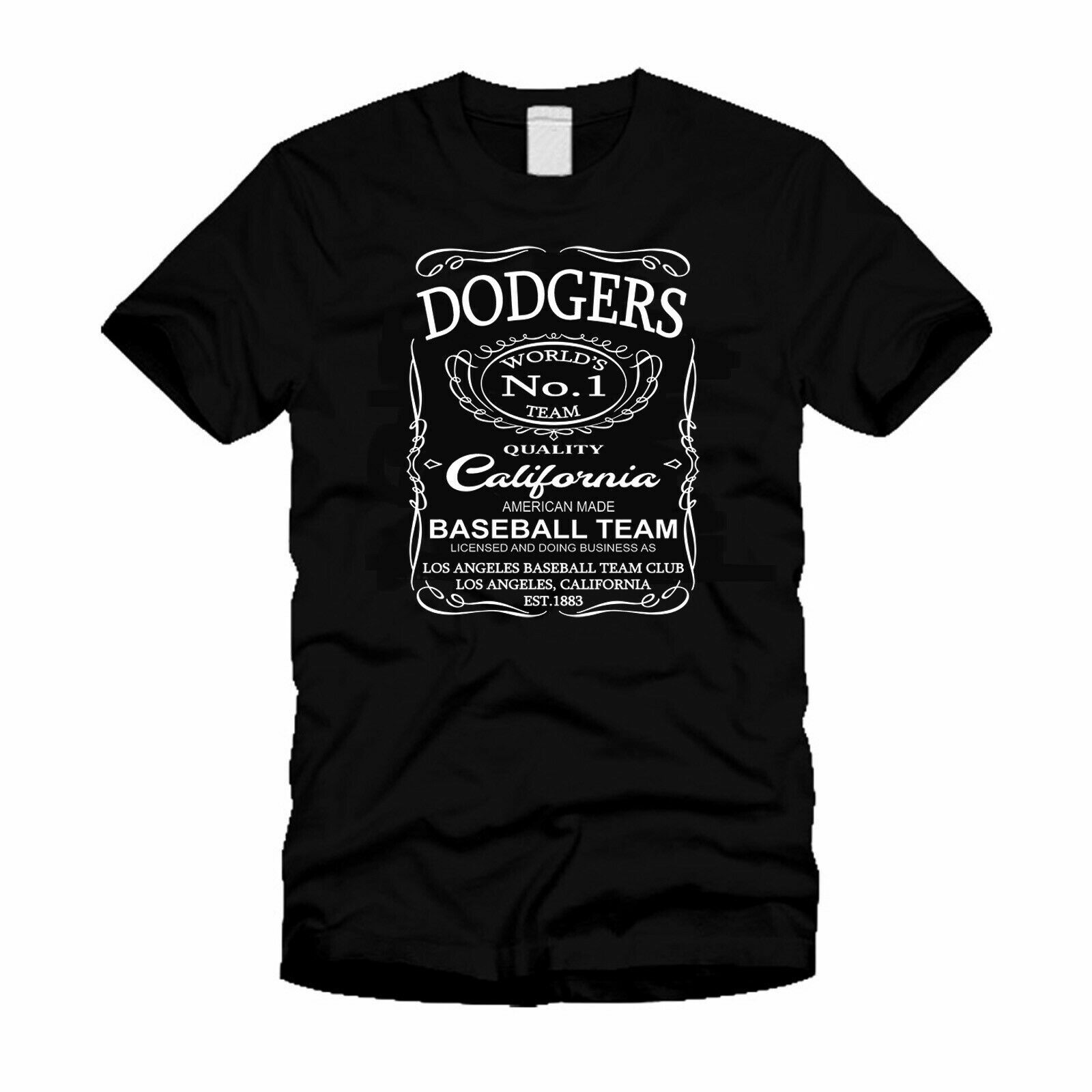 Los Angeles Dodgers JD Mashup Parody Baseball Stylish Black T-Shirt
