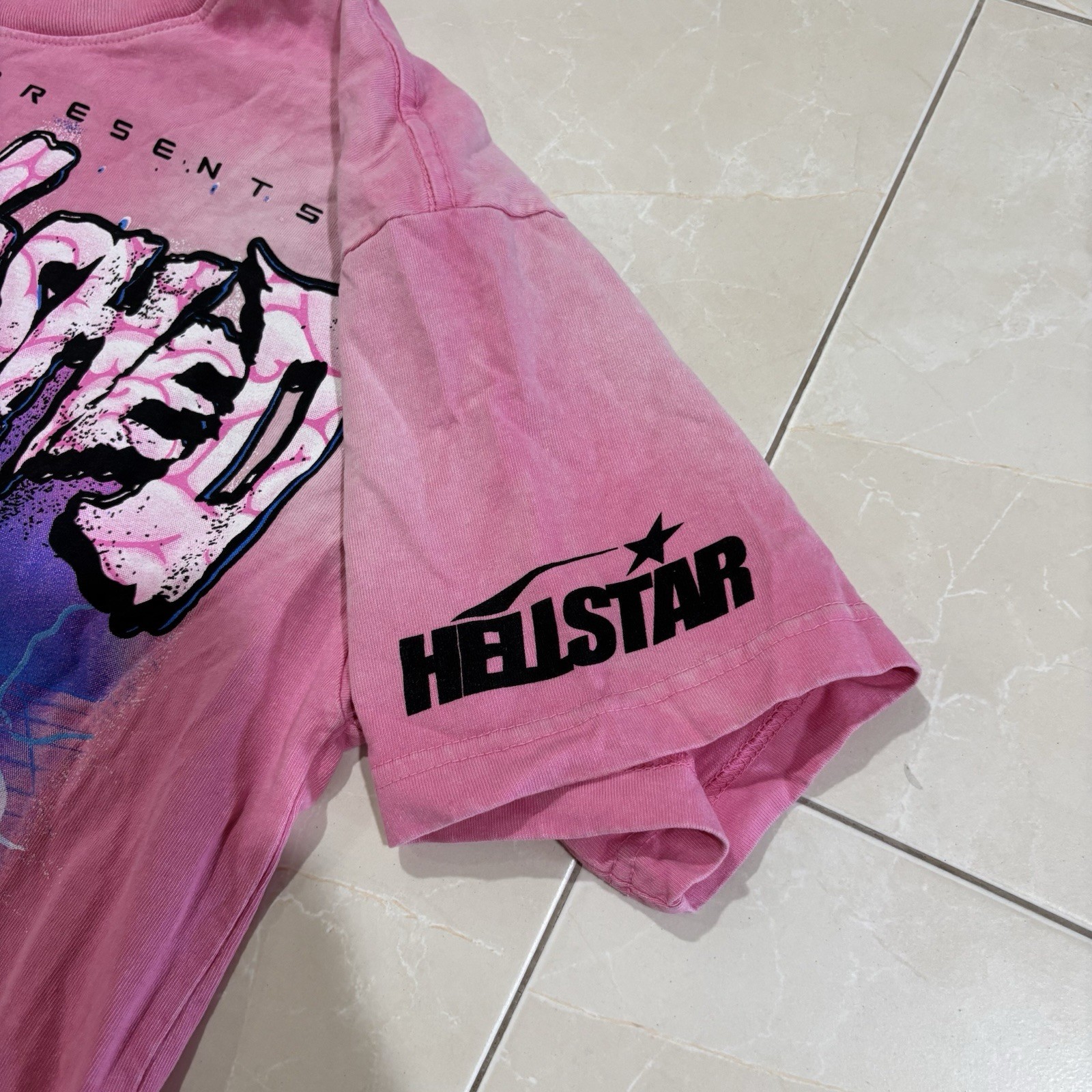Hellstar T Shirt Men’s Large Brainwashed Pink AOP Skate Grunge Punk Y2K 3005