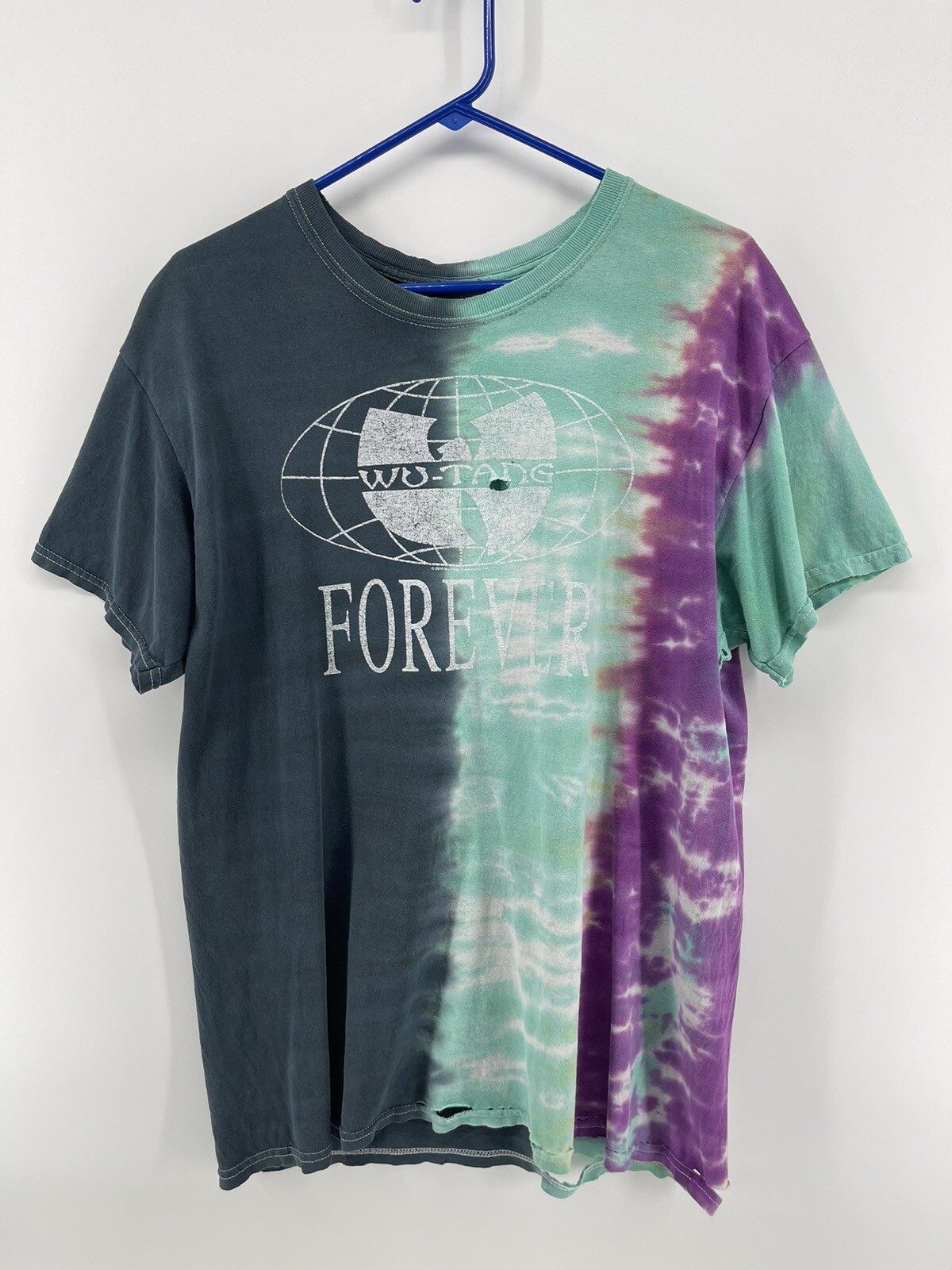 Wu-Tang Forever Tie Dye Short Sleeve Hip Hop Band T Shirt Mens Size M Medium