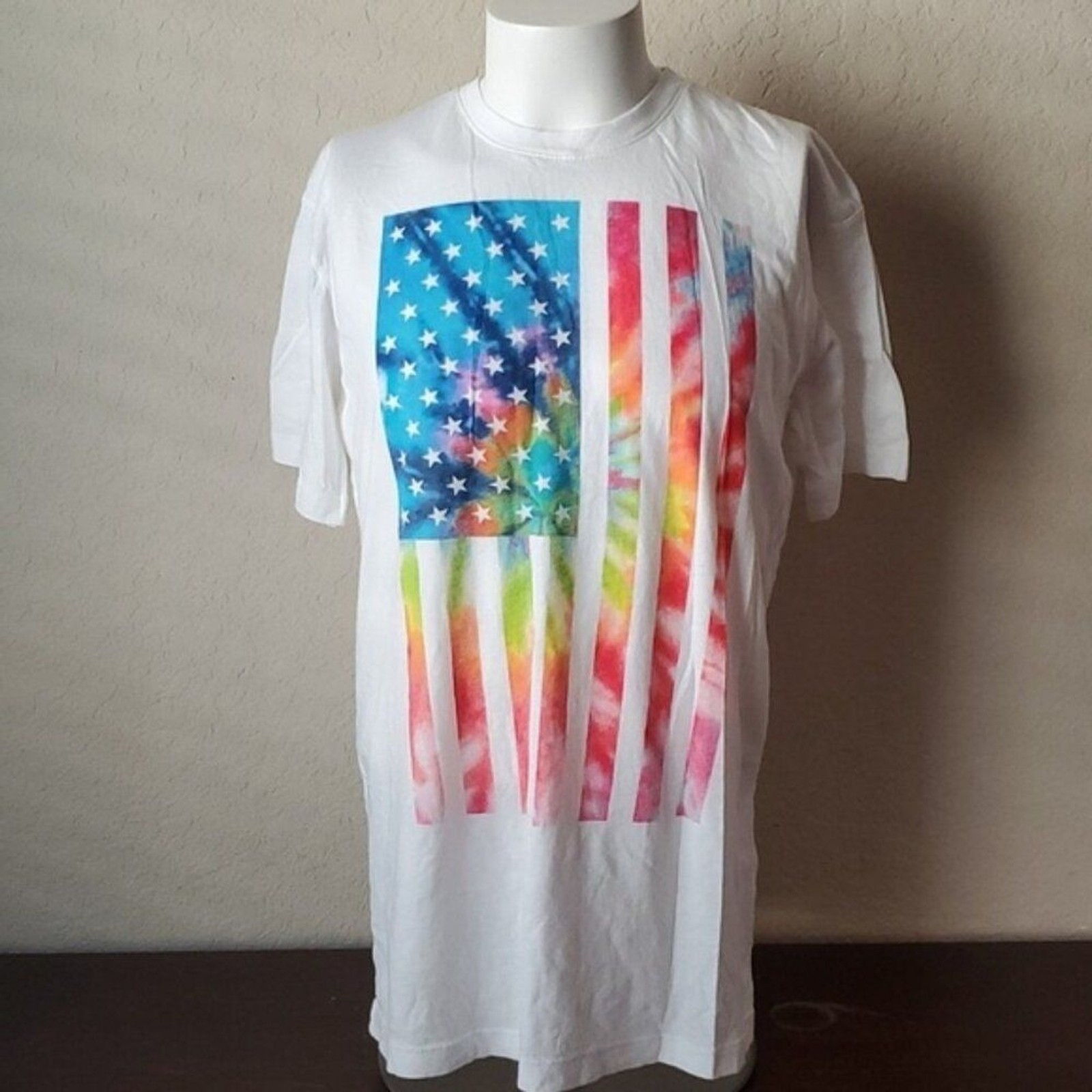 Hybrid Apparel Tie Dye American Flag Graphic T-Shirt Men’s Size Large EUC