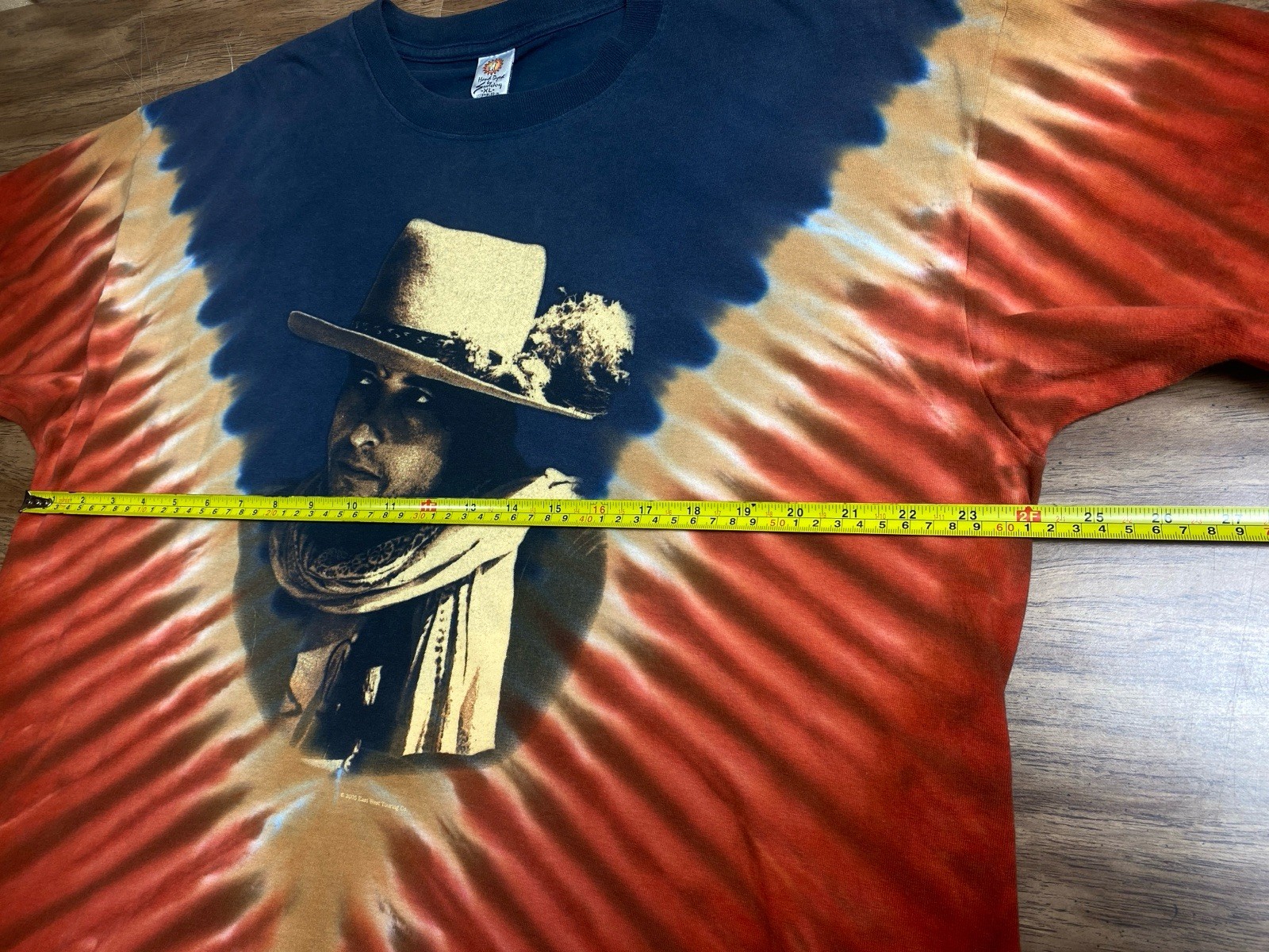 2005 Bob Dylan XL Y2K Tie-dye Concert Tee T Shirt East West Tour Band Tee Hippie
