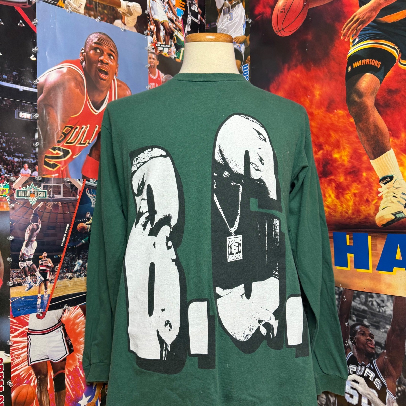 Vintage 90s BG Cash Money Millionaires Long Sleeve Shirt Green Rap Tee Sz Large