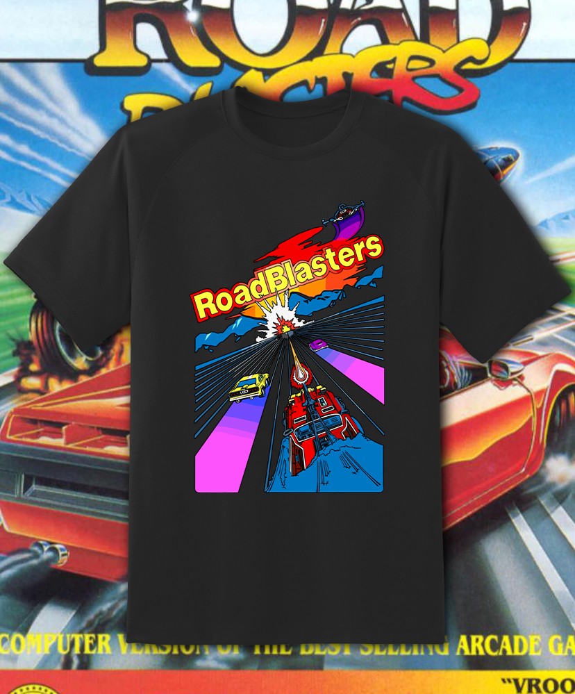 Roadblasters Retro Video Game T Shirt Youth M – Adult 6XL Fast Ship!