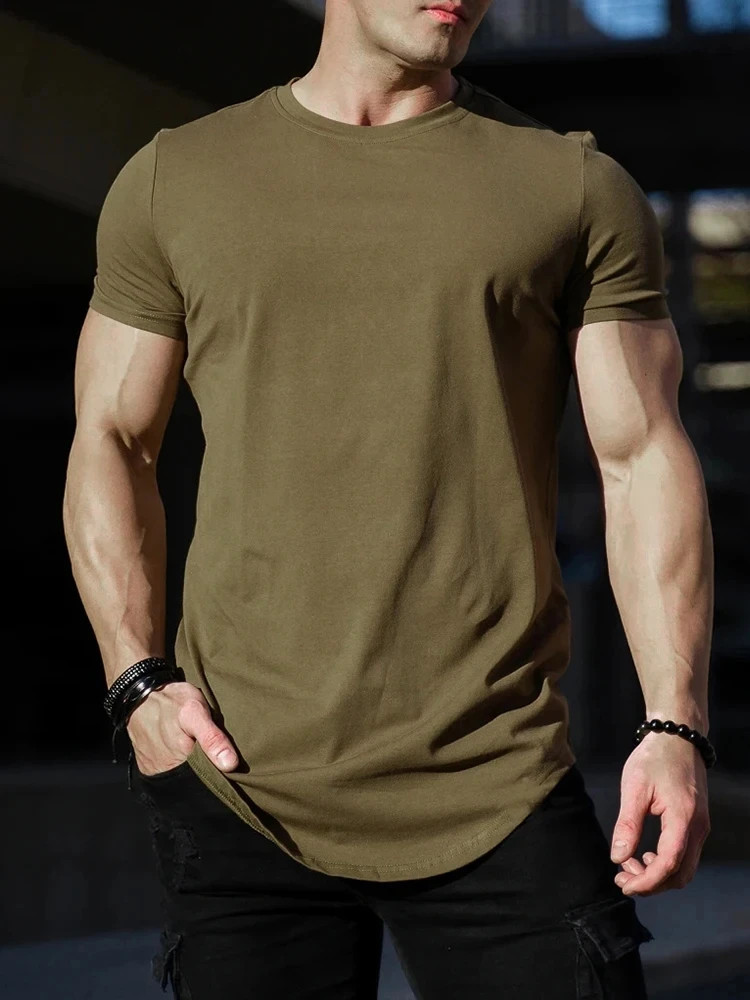 Men Muscle Fitness Workout Shirt Summer Cotton Gym Sport Tee Tshirt Top Fun Gift
