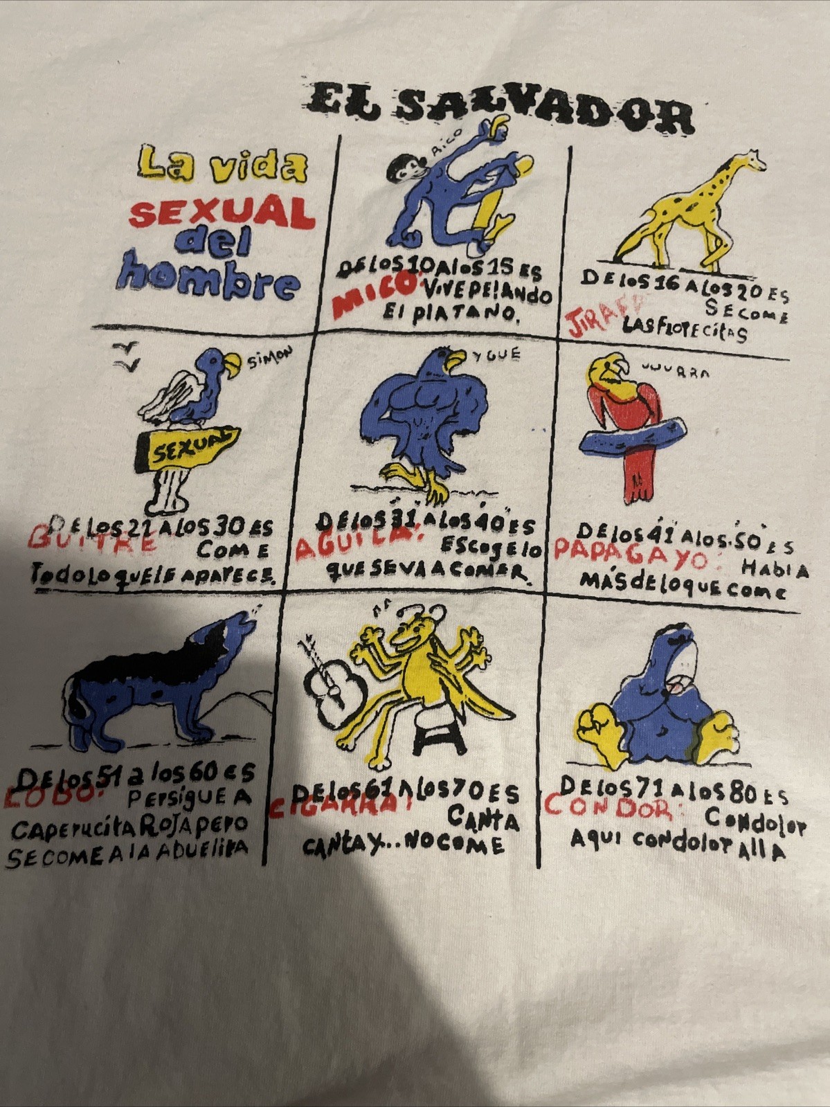 Vtg 80s 90s El Salvador Funny Parody T-Shirt Joke Grunge Single Stitch SZ Large