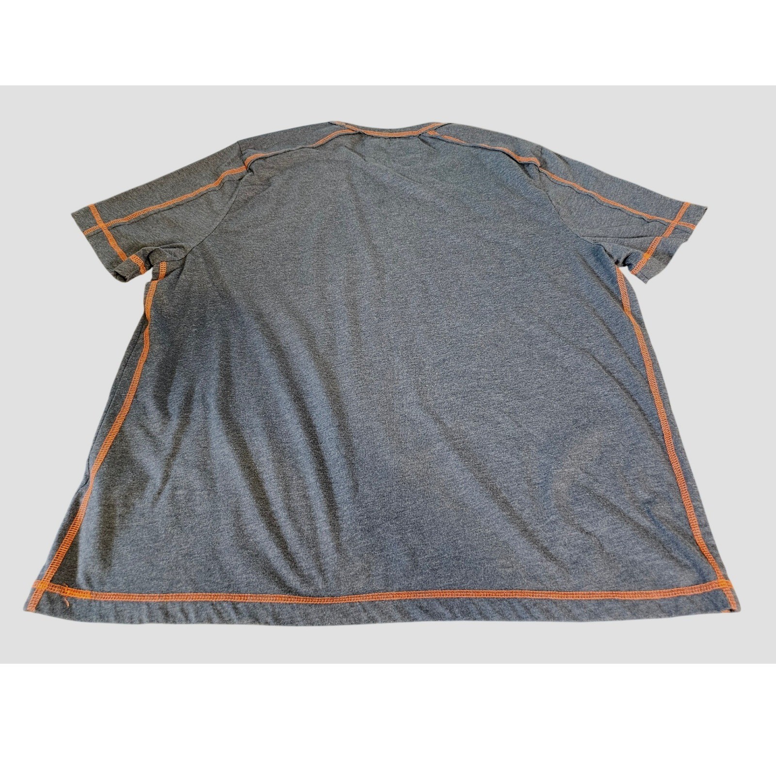Carbon2cobalt T-Shirt Mens XL Gray Orange Contrast Stitch Organic Cotton Blend