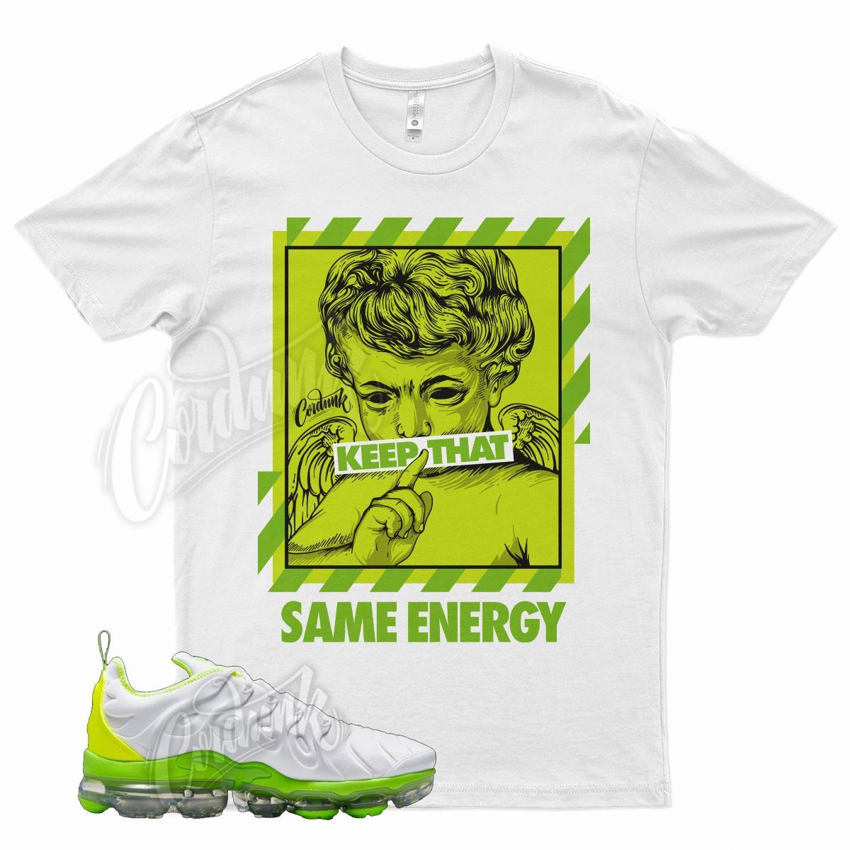 White ENERGY Shirt for N Vapormax Plus Tennis Ball Electric Green Volt Lime