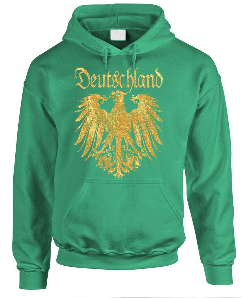 DEUTSCHLAND METALLIC Gold – German Eagle – Fleece Pullover Hoodie